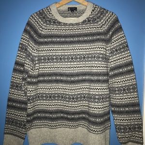 J. Crew Lambswool fair isle sweater